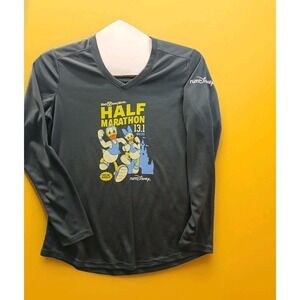 Run Disney 2025 Half Marathon Adult Large Gray Long Sleeve Shirt Run Walt Disney